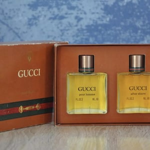 GUCCI POUR HOMME ClassicSET Eau de Toilette 60 ml, Après-rasage 60 ml, vintage, Arrêté de fabrication, Très rare, Neuf dans sa boîte