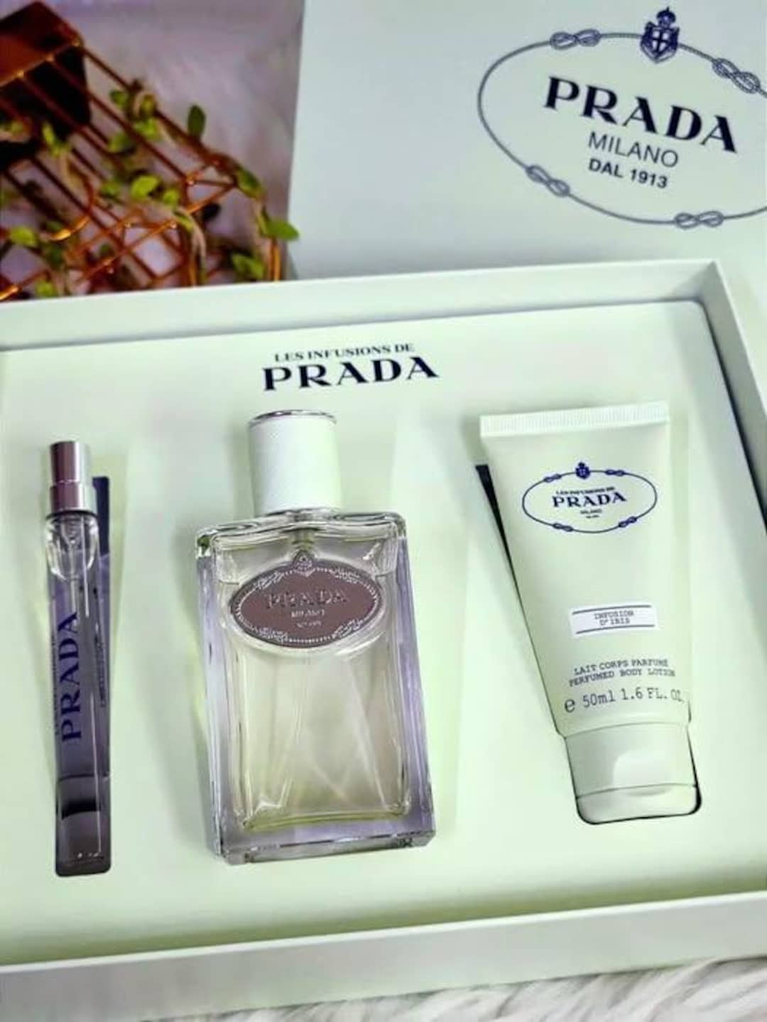 PRADA INFUSION D'IRIS Set Eau De Parfum 100ml, Discontinued, Very