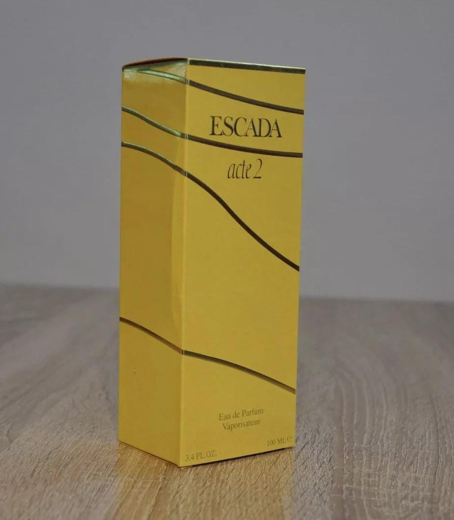 ヴィンテージ ESCADA Acte 2 オードパルファム、100ml、新品箱入り