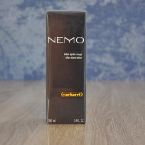 Loción para después del afeitado Cacharel NEMO 100 ml, vintage, descatalogada, muy rara, nueva en caja, sellada