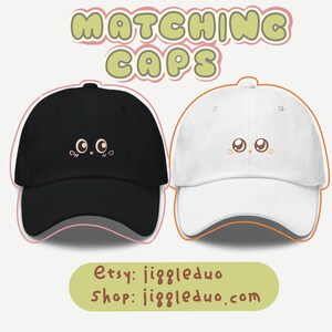 Matching Cat Caps | Cute Couple Embroidery Hats | Cat Lovers Gift | Adjustable Baseball Caps | Matching Couple Outfits | Anniversary Gifts