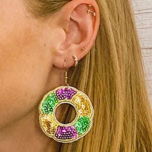 Mardi Gras King Cake Earrings- PGG