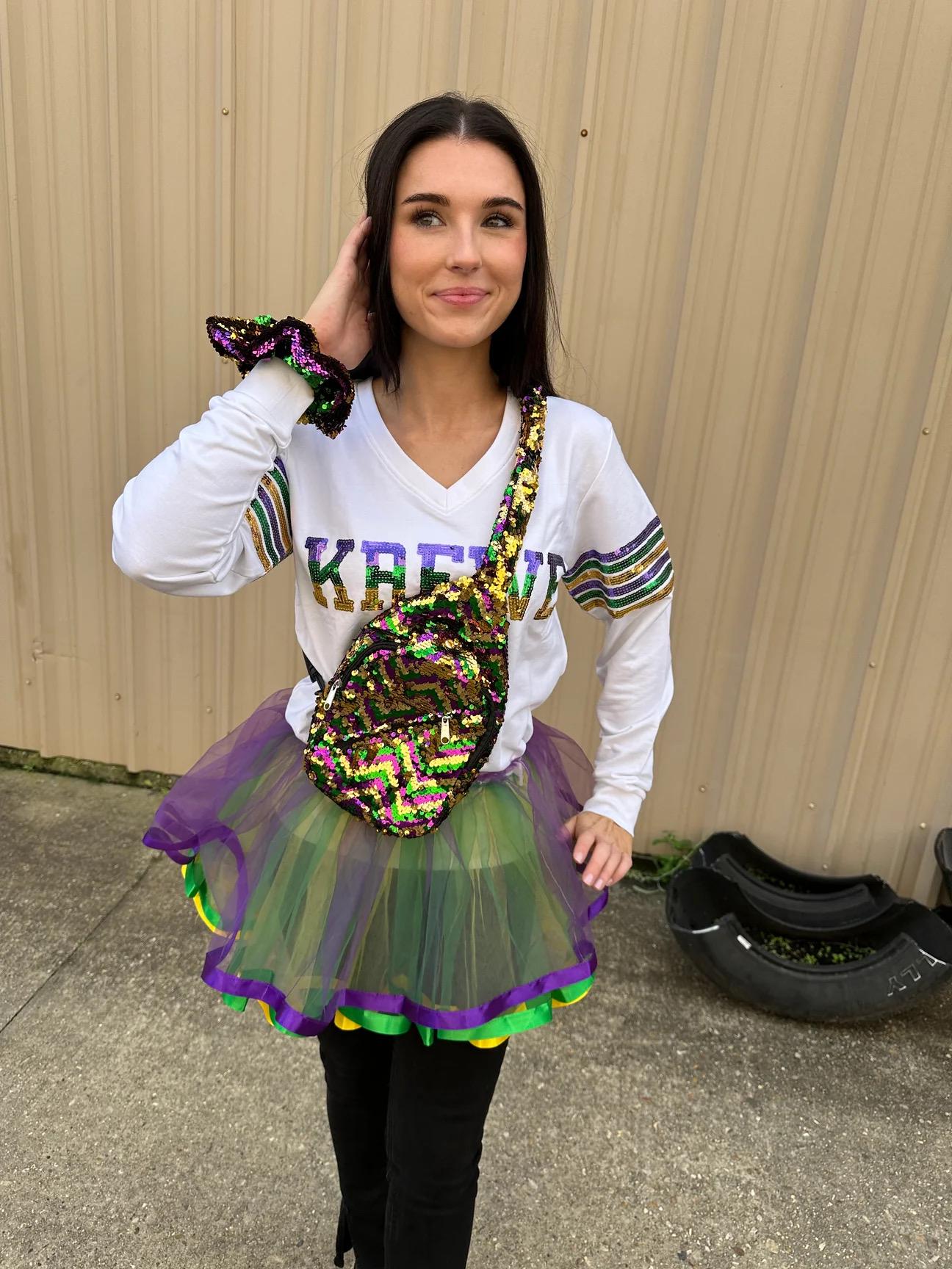 Sequin Chevron Mardi Gras Crossbody Backpack- PGG - Etsy