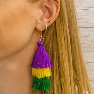 Mardi Gras Tassel Earrings- PGG