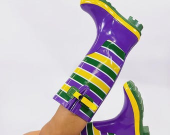 Mardi Gras Unisex Adult Rain Boots - Etsy