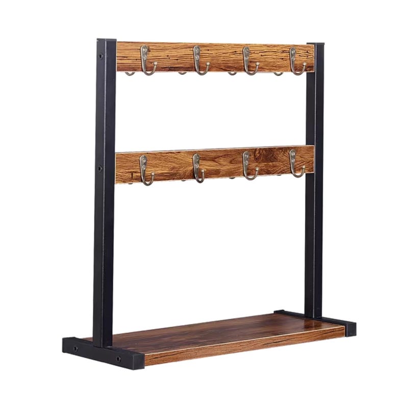 Wooden Coffee Mug and Tea Cup Holder With Dish Storage Stylish