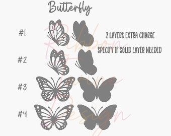 Butterfly wood cutout 1 or 2 layers wreath door hangers backdrops props butterflies