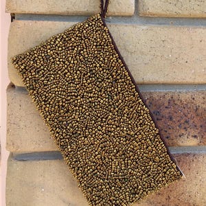 Vintage clutch met gouden kralen, made in Japan