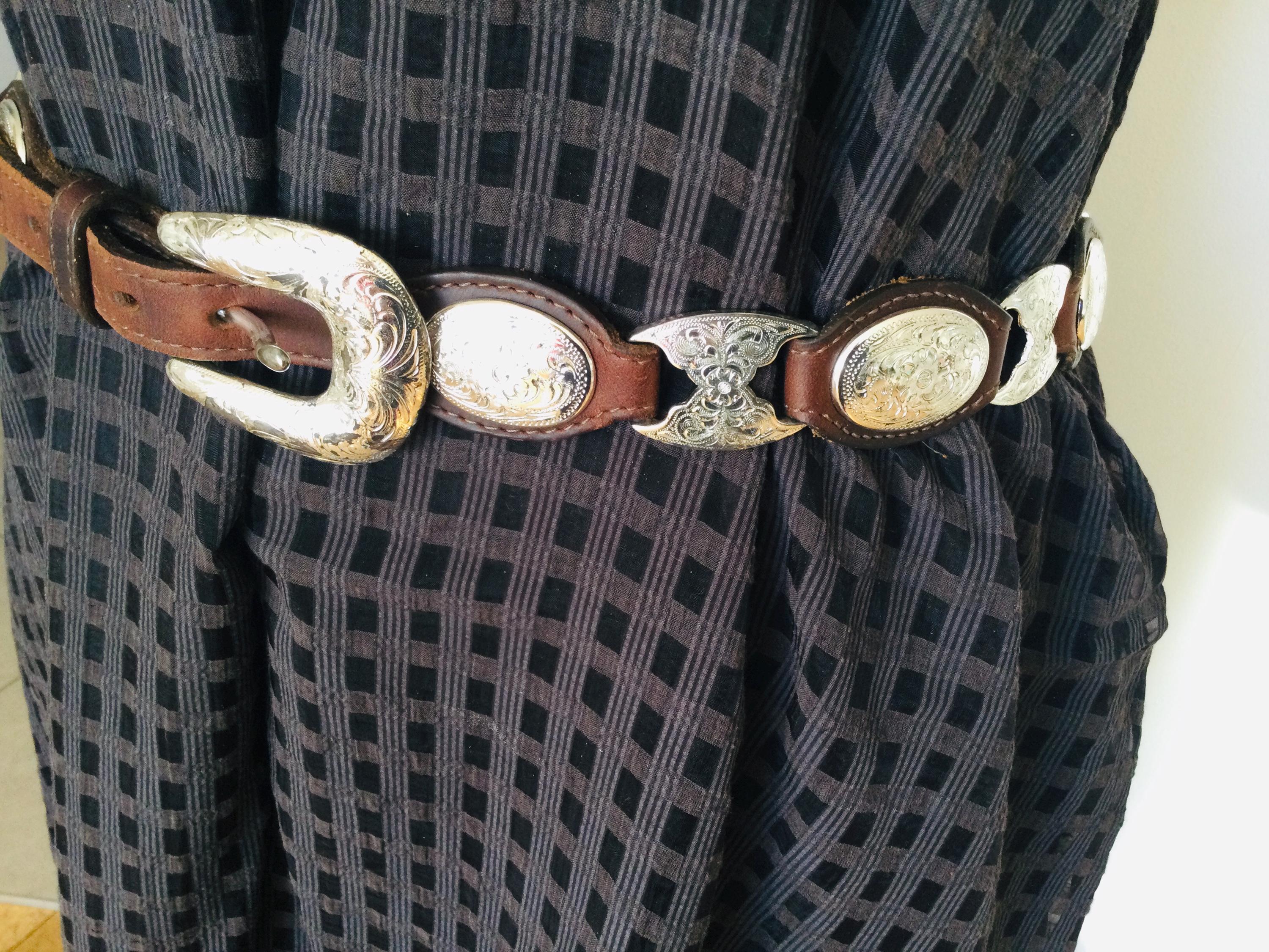 Vintage Tony Lama Concho Buckle Belt Cowhide 26” Cowgirl Western Statement Boho Tony Lama Concho Belt - Etsy main image 2