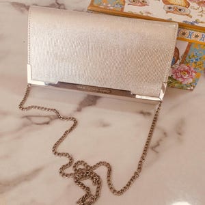 Silber Ton Hochzeit Tasche Feierliche Tasche mit langer Silberkette New
