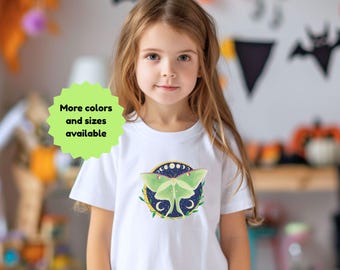 Luna Moth Shirt for Toddlers, Kids Nature Shirt, Moth Graphic Tee, Toddler Gift