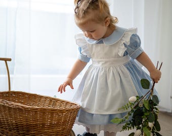 Alice in Wonderland Inspired Dress | Enchanted Blue Pinafore Dress