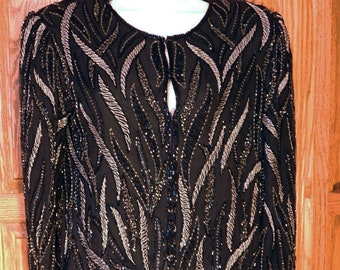 black beaded evening jacket