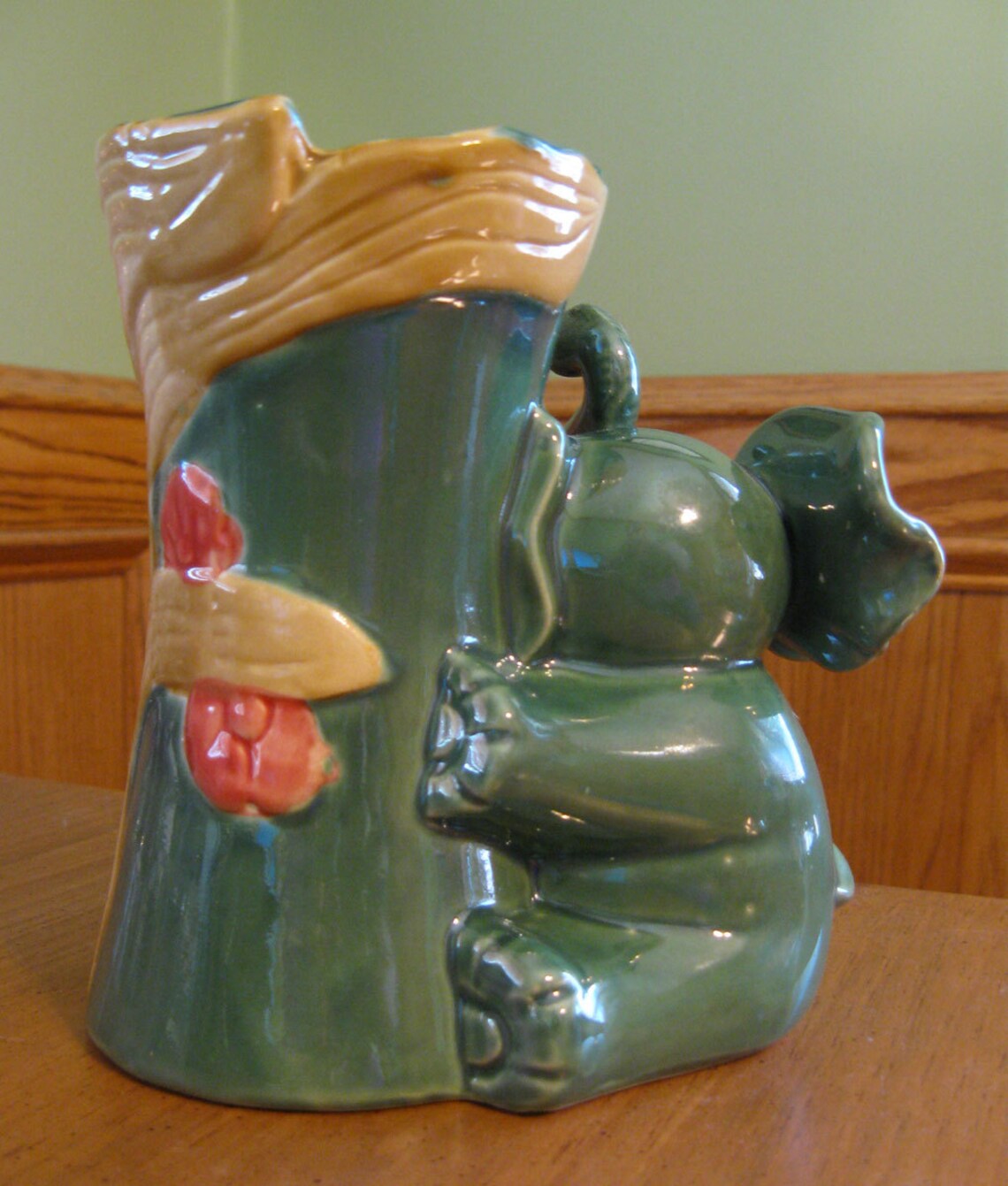 Vintage Green baby Elephant Planter Vase Etsy