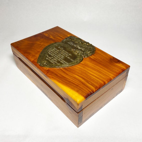 Vintage Mini Cedar Chest Jewelry Box with Mom Poem Pl… Gem