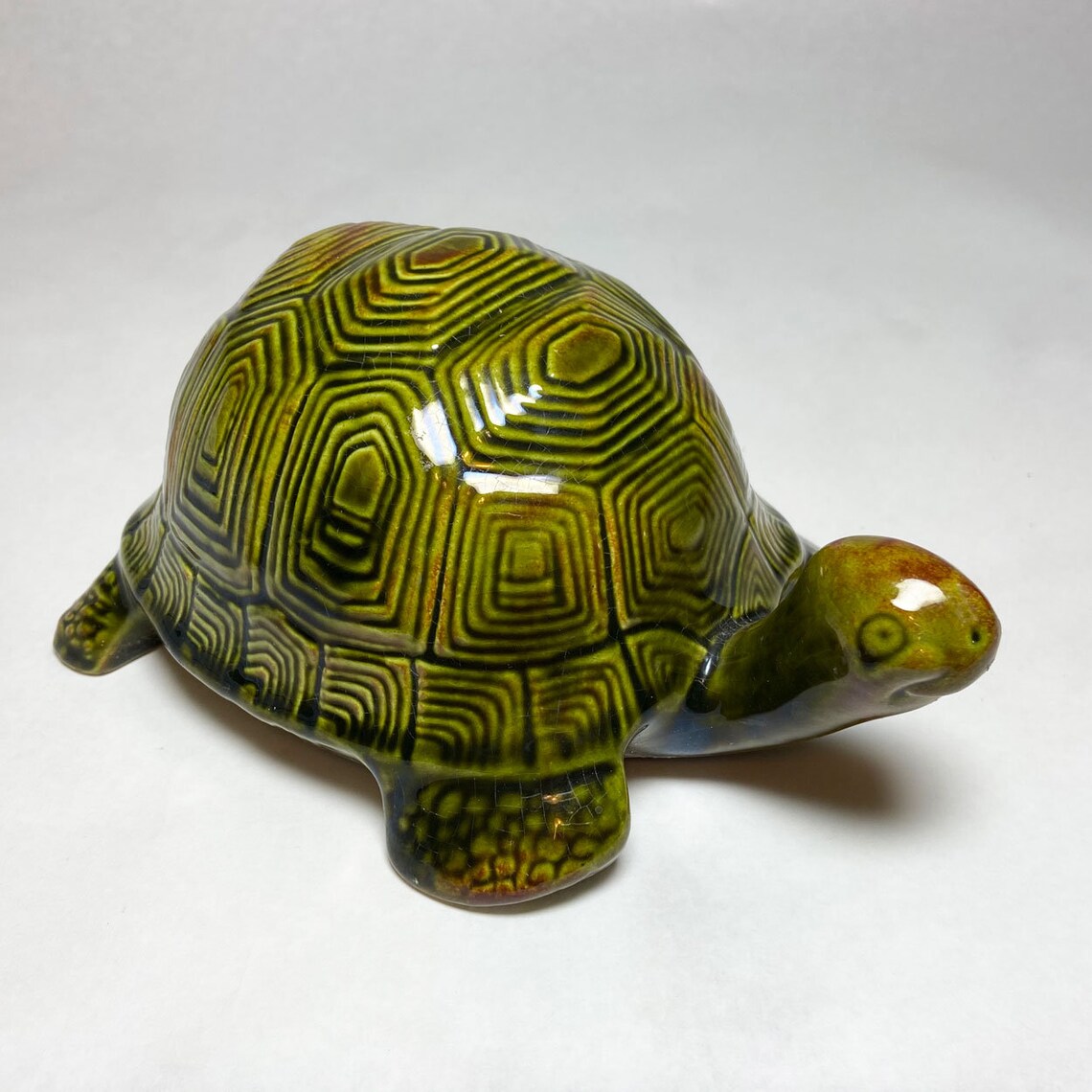Sturdy Ceramic Box Turtle Figurine 6.5 Inches Long Etsy