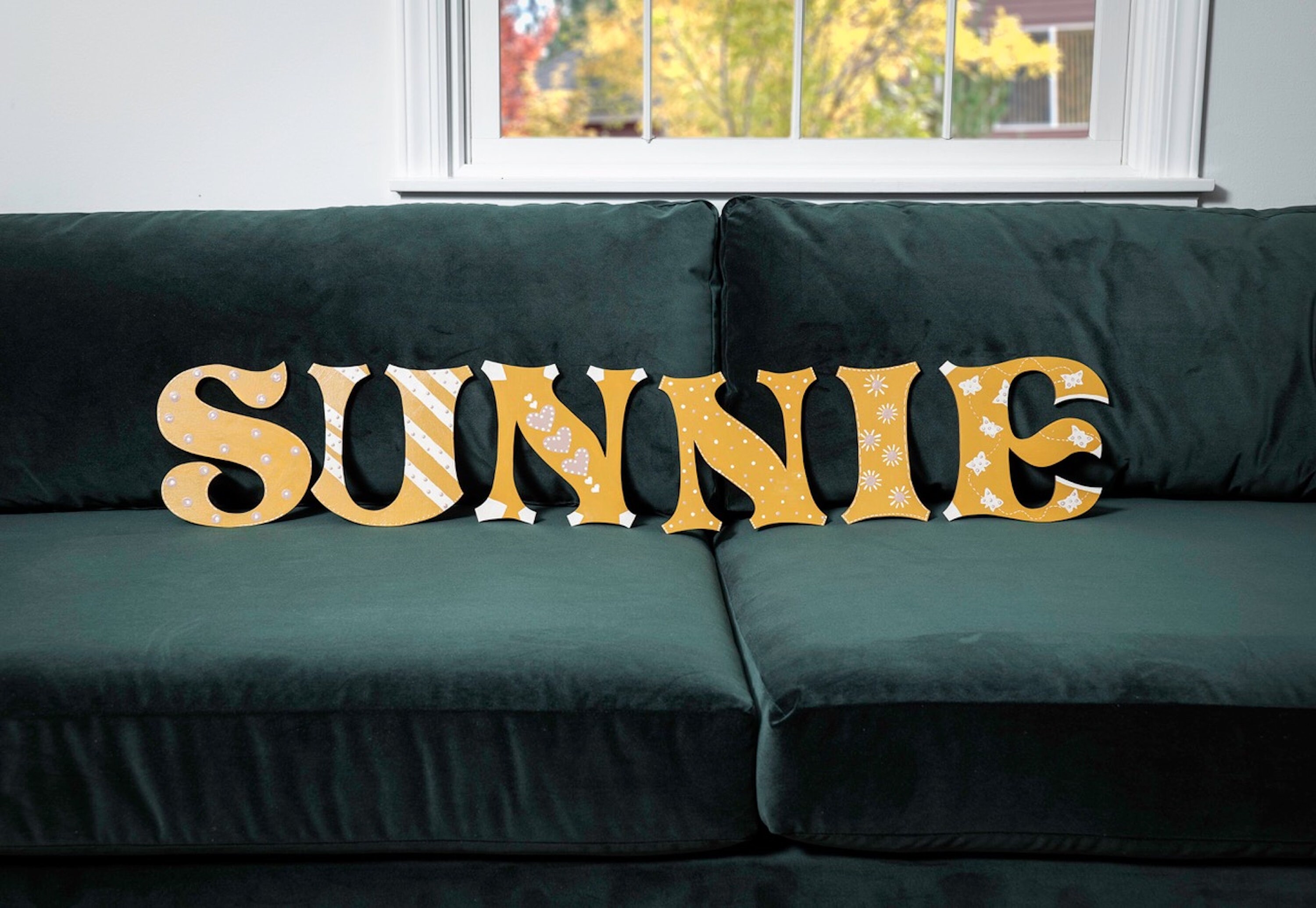 Lettres Peintes, Lettres en Bois, d'alphabet, Signe de Nom Bois Faites sur Commande. Les Prix Sont P