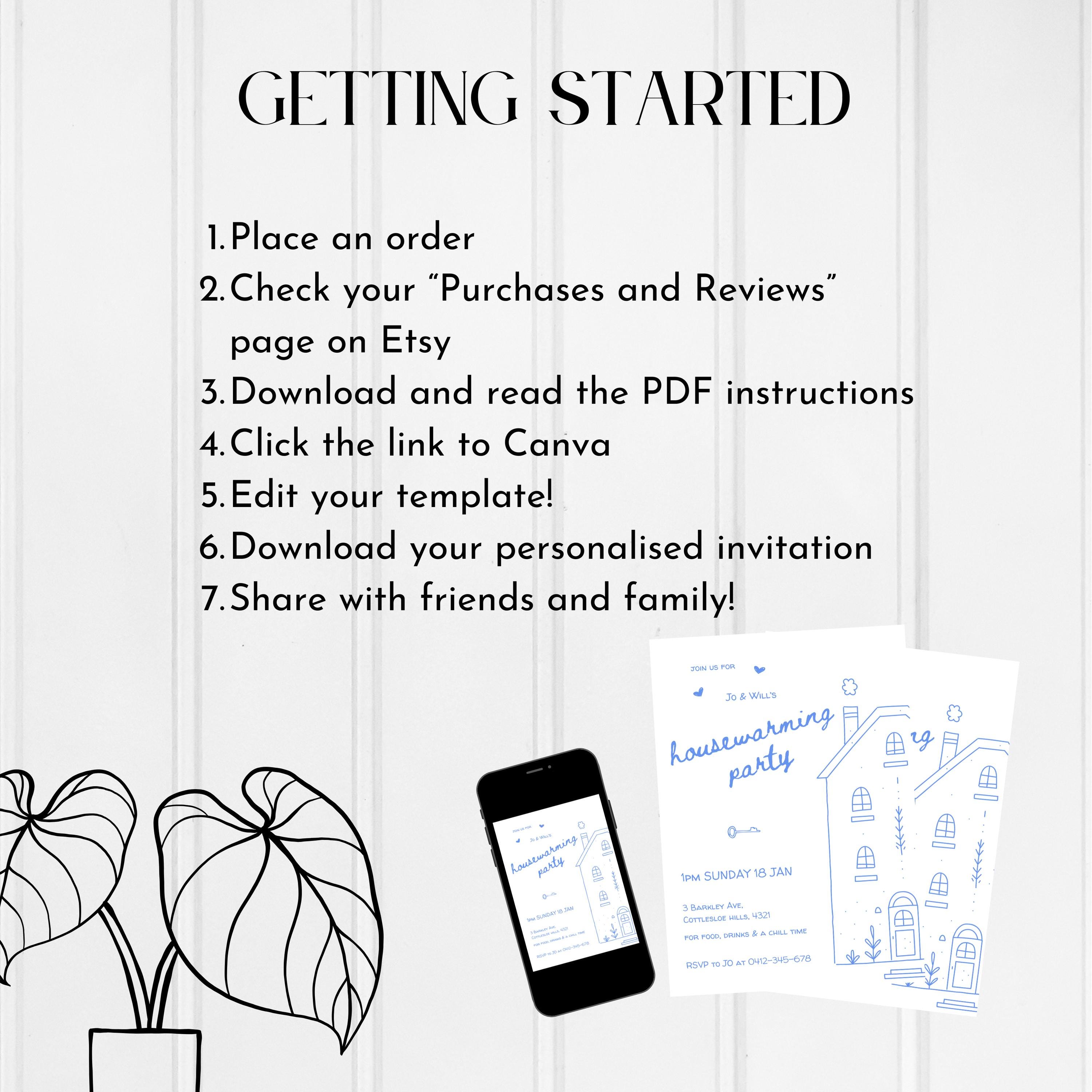 Editable Housewarming Invitation Digital Template Whimsical Hand Drawn ...