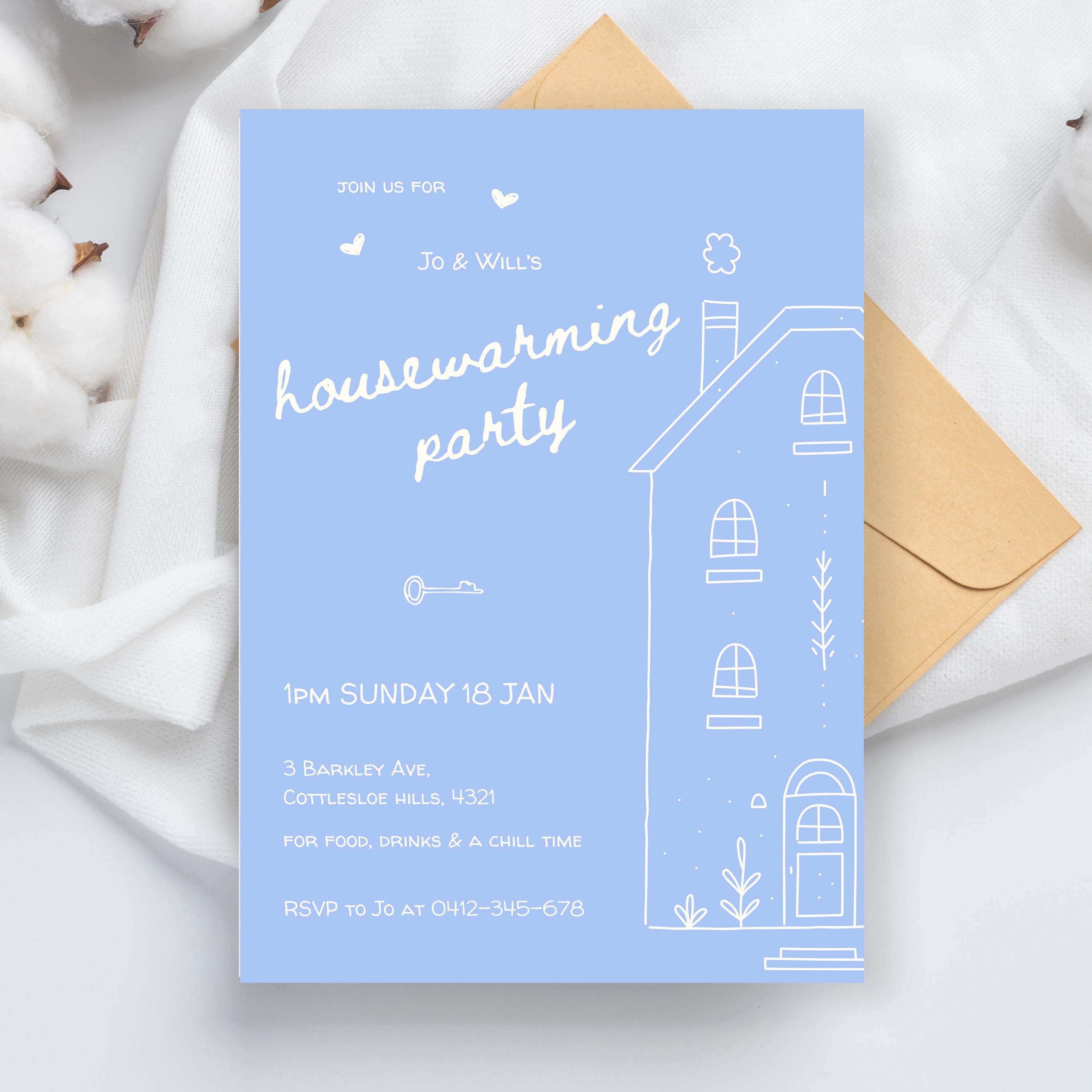 Editable Housewarming Invitation Digital Template Whimsical Hand Drawn ...