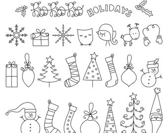 MTF Christmas Wish Doodles - Miss Tiina Fonts - Open Type .OTF + True Type .TTF - limited commercial use ok