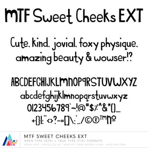 MTF Sweet Cheeks Extended - Miss Tiina Fonts - Open Type .OTF + True Type .TTF - uso comercial limitado ok