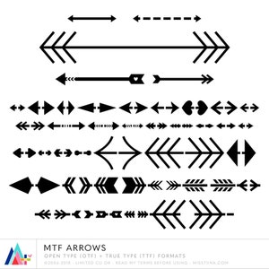 MTF Arrows - Miss Tiina Fonts - Open Type .OTF + True Type .TTF - uso comercial limitado ok