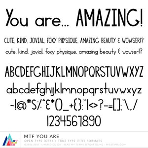 MTF You Are - Miss Tiina Fonts - Open Type .OTF + True Type .TTF - uso comercial limitado ok