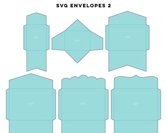 Envelopes 2 SVG Digital Die Cutting files with liners + cards - templates card making crafts wedding birthday invitations printables