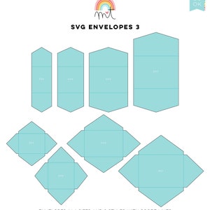 Envelopes 3 SVG Digital Die Cutting files with liners + cards - templates card making crafts wedding birthday invitations printables