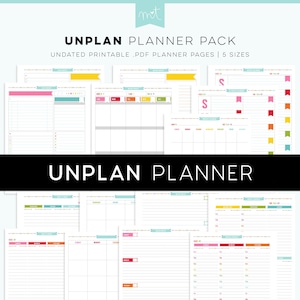 UNplan Undated Planner Printables - PDF pages in 5 sizes - daily/weekly dockets and more - digital planner, calendars, any year month