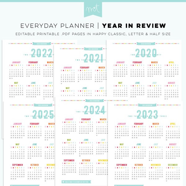 Free Year in Review Printable - Etsy
