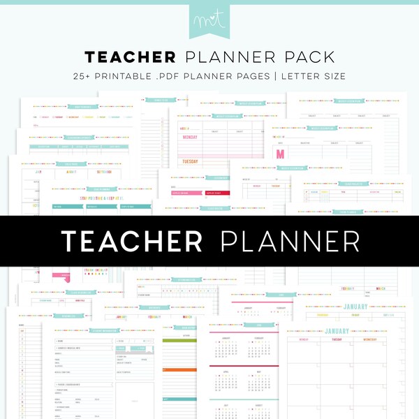Editable Teacher Planner Template Canva Teacher Planner Template