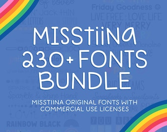 230+ Font Bundle | Handwritten, Cute, Playful Fonts | Doodle & Display Fonts | Cricut Canva Procreate | Commercial Use