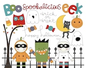 Spookalicious Digital Clipart Clip Art Illustrations - instant download - limited commercial use ok