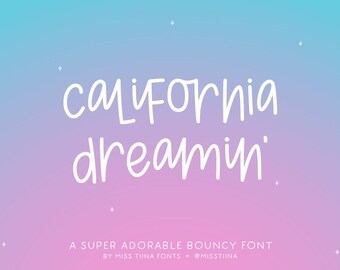 MTF California Dreamin' - Handwriting Font - Miss Tiina Fonts