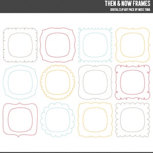 Then & Now Frames Digital Clipart Clip Art Ilustrações - download instantâneo - uso comercial limitado ok