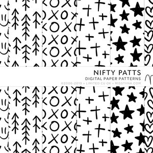 Nifty Digital Papers - 6 padrões para scrapbooking, cartões, convites, imprimíveis e muito mais - CU OK