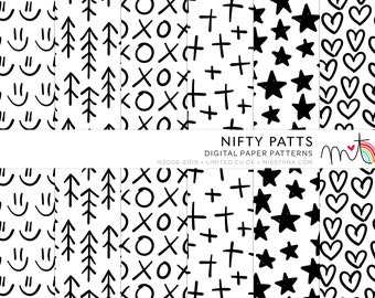 Nifty Digital Papers - 6 patterns for scrapbooking, cards, invitations, printables and more - CU OK