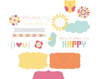 My Sunshine Digital Clipart Clip Art Illustrations - instant download - limited commercial use ok