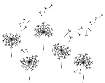 Dandelions 2 Digital Stamps Doodles Clipart Clip Art Illustrations - instant download - limited commercial use ok