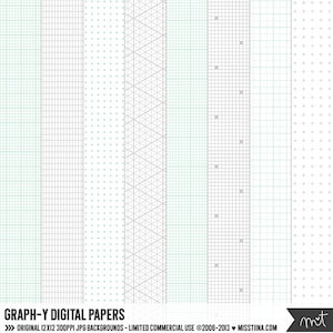 Papéis digitais Graph-y - 8 padrões gráficos para scrapbooking, cartões, convites, imprimíveis e muito mais - download instantâneo - CU OK