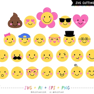 Cheeky Emojis SVG arquivos de corte digital + vetores e clipart para impressão