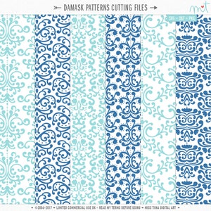 Damask Patterns SVG DXF Digital Die Cut Arquivos para máquinas de corte, fabricação de cartões, scrapbooking - download instantâneo - uso comercial limitado ok