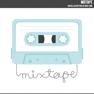 Mixtape Digital Clipart Clip Art Illustration - download instantâneo - uso comercial limitado ok