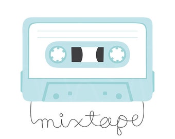 Mixtape Digital Clipart Clip Art Illustration - instant download - limited commercial use ok