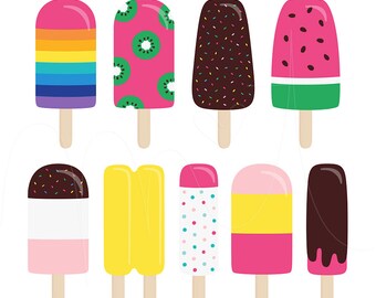 Hip Hip Yay Popsicles Digital Clipart Clip Art Illustrations - instant download - limited commercial use ok