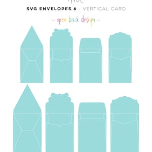 Envelopes 6 Vertical Card SVG Digital Die Cutting files with liners cards templates card making wedding birthday invitations printables image 4