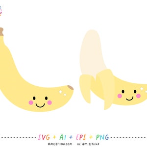 Freche Bananen SVG Digitale Plotterdatei + Vektoren und Clipart Printables
