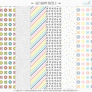 Obtenha papéis digitais Happy Patts 2 - 6 padrões para scrapbooking, cartões, convites, imprimíveis e muito mais - download instantâneo - CU OK