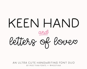MTF Keen Hand + Letters of Love Font Duo - Handwritten Script Font, Silhouette Font, Cricut Font, Cursive Font, Monoline Font Procreate Font